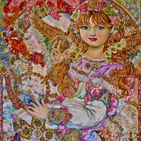 Buy canvas prints of Yumi Sugai, The angel of the pink Christmas rose. by Yumi Sugai