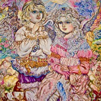 Buy canvas prints of Yumi Sugai. The angel of the flash of light. by Yumi Sugai