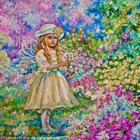 Buy canvas prints of Yumi Sugai. Flower garden fairy. by Yumi Sugai