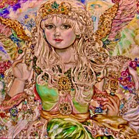 Buy canvas prints of Yumi Sugai. An emerald angel. by Yumi Sugai