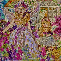 Buy canvas prints of Yumi Sugai.The angel of the flower. by Yumi Sugai