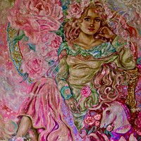 Buy canvas prints of Yumi Sugai. The fairy of the pink tulip. by Yumi Sugai