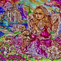 Buy canvas prints of Yumi Sugai. Angel of prayer.  by Yumi Sugai