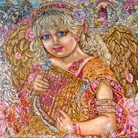 Buy canvas prints of Yumi Sugai.Herbal angel. by Yumi Sugai