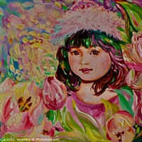 Buy canvas prints of Yumi Sugai. A girl in a tulip. Aina. by Yumi Sugai