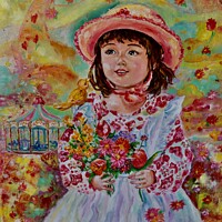 Buy canvas prints of Yumi Sugai.Girl angel, anna. by Yumi Sugai