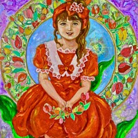 Buy canvas prints of Yumi Sugai. Red tulip fairy. by Yumi Sugai