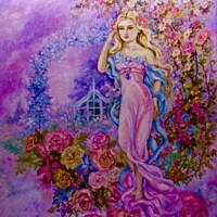Buy canvas prints of Yumi Sugai.Rose flower fairy. by Yumi Sugai