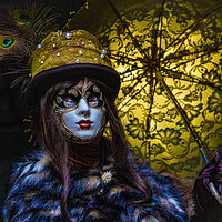 Buy canvas prints of Masked Carnival Lady In Venice by Chris Lord