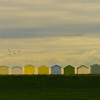 Buy canvas prints of Beach Huts At Lancing Seafront by Chris Lord