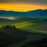 Buy canvas prints of San Quirico D'Orcia At Sunrise by Chris Lord
