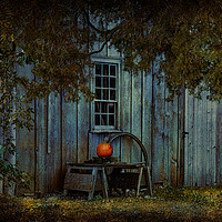 Buy canvas prints of Pumpkin Outside An Historic House by Chris Lord