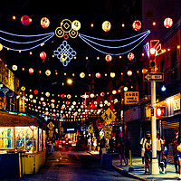 Buy canvas prints of Chinatown Street At Night by Chris Lord