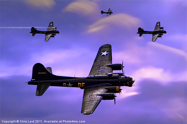 US Army Air Corps B17G Flying Fortress Picture Board by Chris Lord