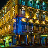 Buy canvas prints of Hotel Ingleterra At Night by Chris Lord
