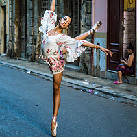 Buy canvas prints of Ballerina on the Street in Havana by Chris Lord