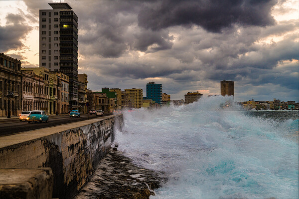 High Seas On The Malecón Picture Board by Chris Lord