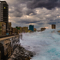 Buy canvas prints of High Seas On The Malecón by Chris Lord