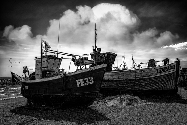 Fishing Boats On Hastings Beach Picture Board by Chris Lord