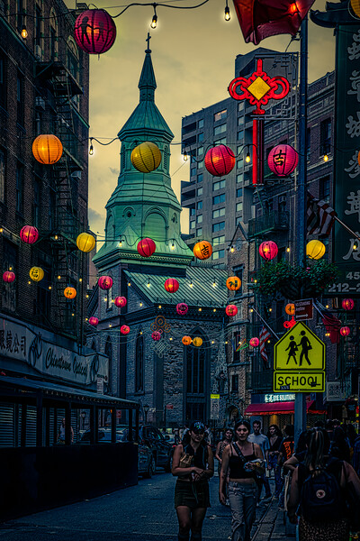 Evening In Chinatown Picture Board by Chris Lord