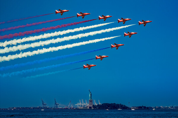 The Red Arrows Visit New York City Picture Board by Chris Lord