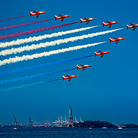 Buy canvas prints of The Red Arrows Visit New York City by Chris Lord