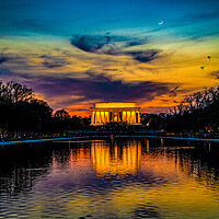 Buy canvas prints of Lincoln Memorial Sunset by Chris Lord