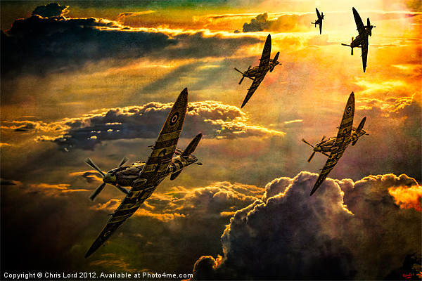 Spitfire Attack Picture Board by Chris Lord