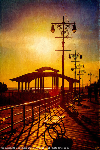 Boardwalk Sunset Picture Board by Chris Lord