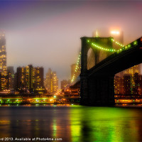 Buy canvas prints of Misty Evening By The Brooklyn Bridge by Chris Lord