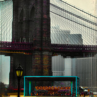 Buy canvas prints of The Brooklyn Bridge Park Carousel by Chris Lord