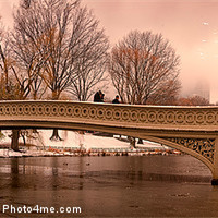 Buy canvas prints of Bow Bridge Winter Panorama by Chris Lord