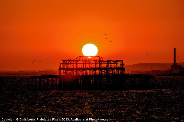 Sunset Over The West Pier Picture Board by Chris Lord