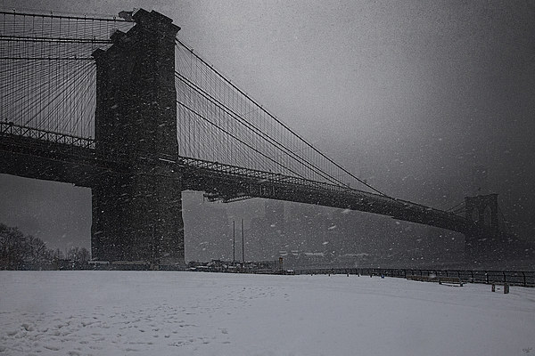 Brooklyn Bridge Blizzard Picture Board by Chris Lord