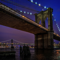 Buy canvas prints of Twilight At The Brooklyn Bridge by Chris Lord
