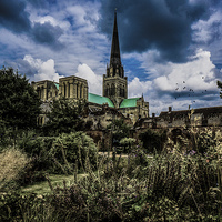 Buy canvas prints of  Chichester Cathedral and Garden by Chris Lord