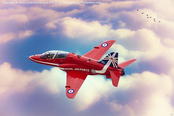  RAF "Red Arrows" Hawk Picture Board by Chris Lord