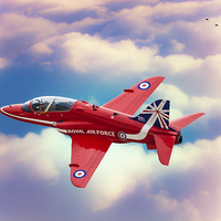 Buy canvas prints of  RAF "Red Arrows" Hawk by Chris Lord