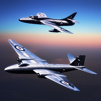Buy canvas prints of  Canberra and Hawker Hunter by Chris Lord