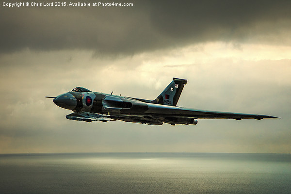   Vulcan XH558 Over The Sea Picture Board by Chris Lord