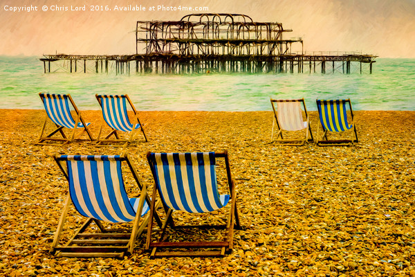 Brighton Beach Paintography Picture Board by Chris Lord