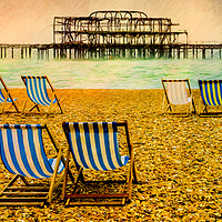 Buy canvas prints of Brighton Beach Paintography by Chris Lord