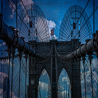 Buy canvas prints of Brooklyn Bridge Webs by Chris Lord