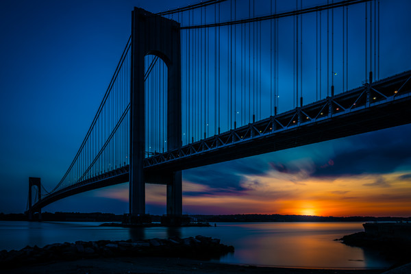 Verrazano Sunset Picture Board by Chris Lord
