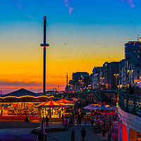 Buy canvas prints of Brighton Seafront Sunset by Chris Lord