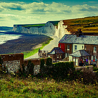 Buy canvas prints of Birling Gap, East Sussex, And The Seven Sisters by Chris Lord