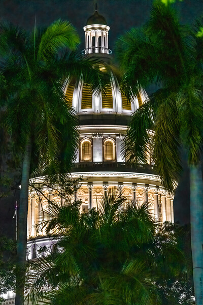 National Capitol Dome In Havana, Cuba At Night Picture Board by Chris Lord