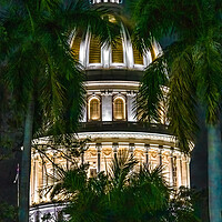 Buy canvas prints of National Capitol Dome In Havana, Cuba At Night by Chris Lord