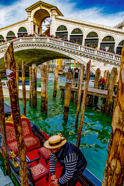 The Rialto Bridge On The Grand Canal In Venice Picture Board by Chris Lord