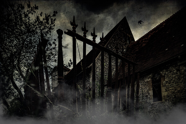 Spooky Misty Graveyard Picture Board by Chris Lord